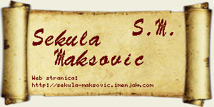 Sekula Maksović vizit kartica
